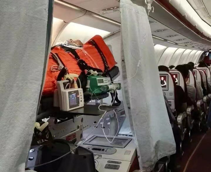 胶州市跨国医疗包机、航空担架